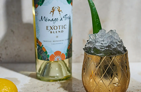 Menage a Trois exotic wine cocktail